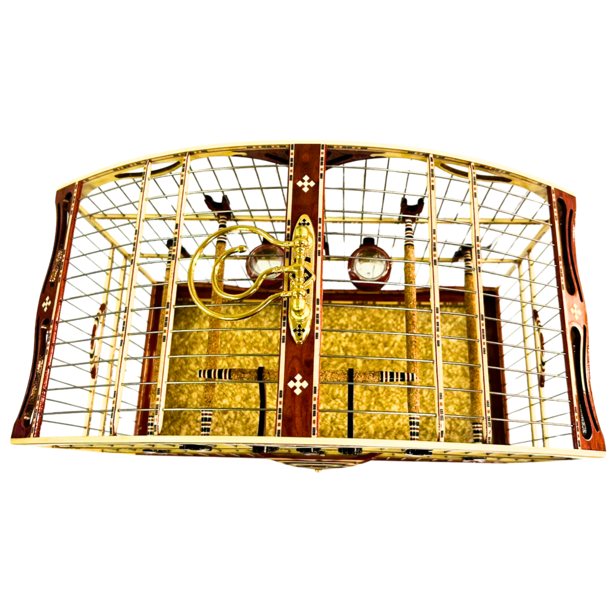 GAIOLA MADEIRARTE COLEIRO SUPER LUXO ESCURA - MODELO 2