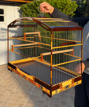 Gaiola Voadora Luxo Artesanal – Madeira Premium com Malha Larga