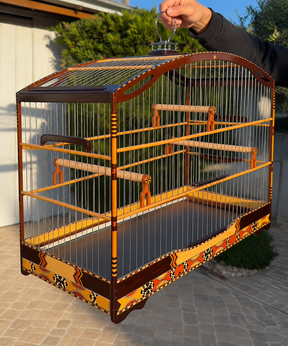 Gaiola Voadora Luxo Artesanal – Madeira Premium com Malha Larga
