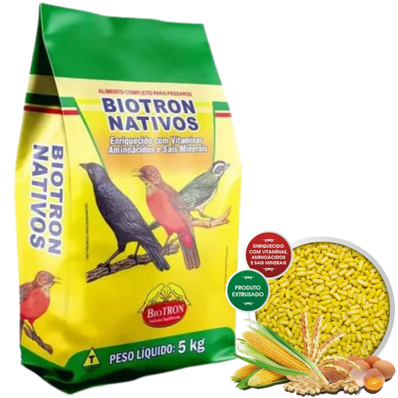 Ração Biotron Nativos 1kg - Trinca Ferro, Sabiá, Azulão, Passaro preto