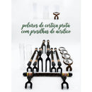 Kit Poleiro De Regulagem Coleiro Cortiça preta.