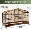Voador Arcado Rústico com Uma Divisória Motel para Papacapim Coleiro Gaiola Voadeira Madeira Fibra