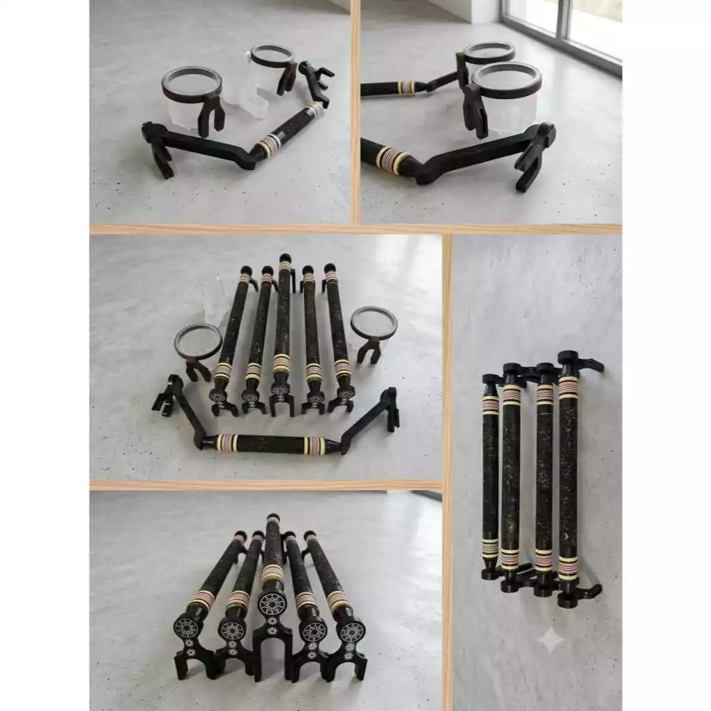 Kit Poleiros Cortiça Preta Trinca Ferro Luxo!`Pixarro