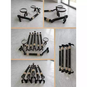 Kit Poleiros Cortiça Preta Trinca Ferro Luxo!`Pixarro