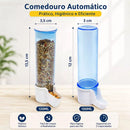 Kit Comedouro Automático de Sementes 120ml + Bebedouro Automático 100ml para Pássaros