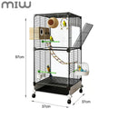 MIW Gaiola de pássaros grande para uso doméstico Gaiola Calopsita Mansa 8Pcs Acessórios