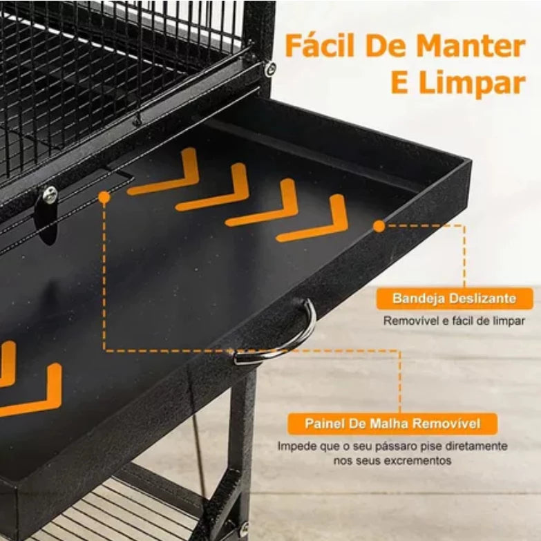 Gaiola Para Pássaros Com Fios De Metal , Clarabóia Grande , Doméstica Interativa Periquitos Pequenos A Médios , Calopsit