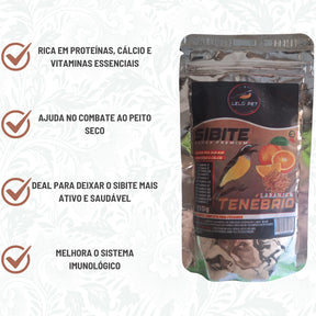 Ração Para Sibite Farinhada Laranja E Tenébrio | Super Premium | Lelo Pet 110g