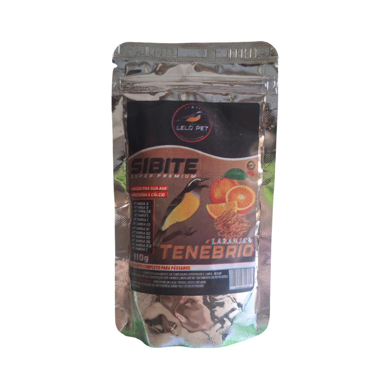 Ração Para Sibite Farinhada Laranja E Tenébrio | Super Premium | Lelo Pet 110g