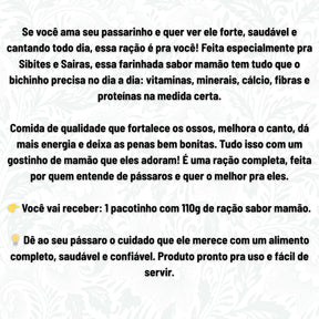 Ração Para Sibite Lelo Pet Premium Sabor Mamão 110g