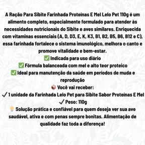 Ração Para Sibite Farinhada Proteínas E Mel Lelo Pet 110g