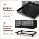 AUXOM Viveiro Premium Extra Grande para Papagaio e Calopsita Gaiola Reforçada com Rodinhas e Acessórios
