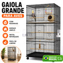 AUXOM Viveiro Premium Extra Grande para Papagaio e Calopsita Gaiola Reforçada com Rodinhas e Acessórios